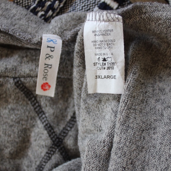 P & Rose Printed Sleeve Long Sleeve Plus Top 3XL - Picture 8 of 8